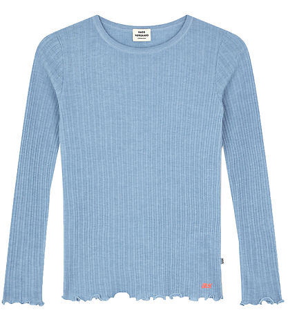 Mads N?rgaard Bluse - Rib - Trudy - Powder Blue Melange