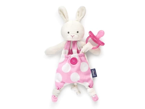 Smokkholder-sove Chicco Pocket Friend. rosa kanin 0+ måneder 072415
