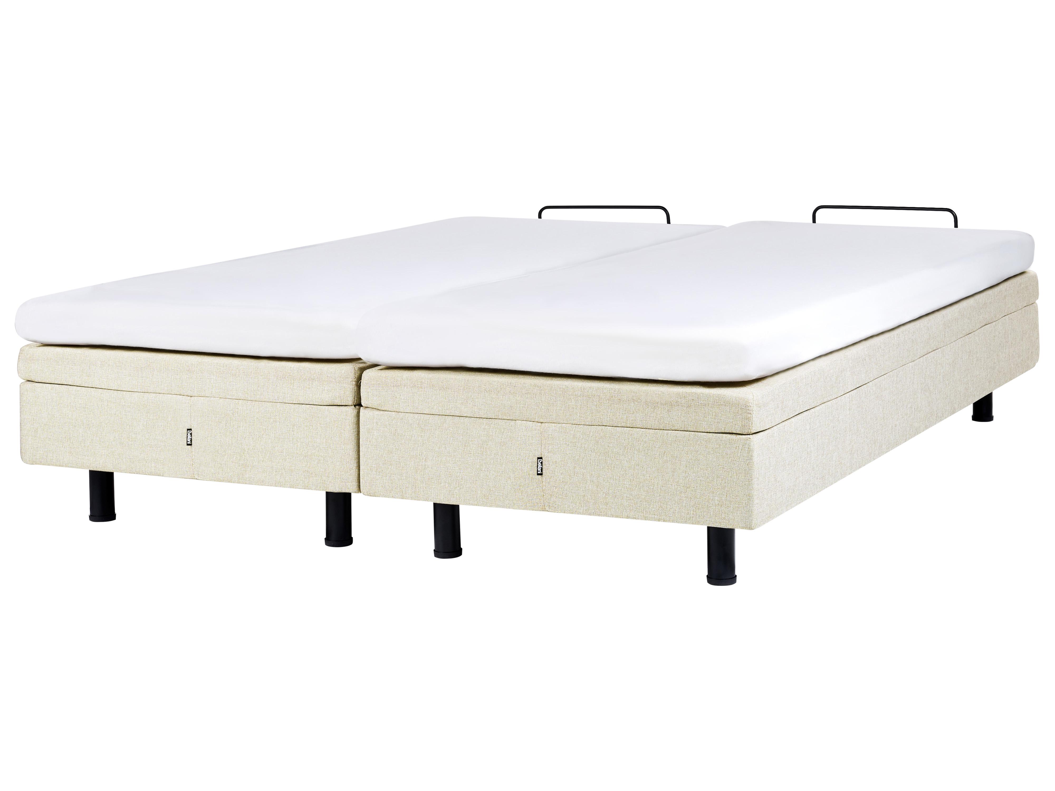 Verstelbaar bed zonder hoofdbord Stof CASTELLAN 180 x 200 cm Beige