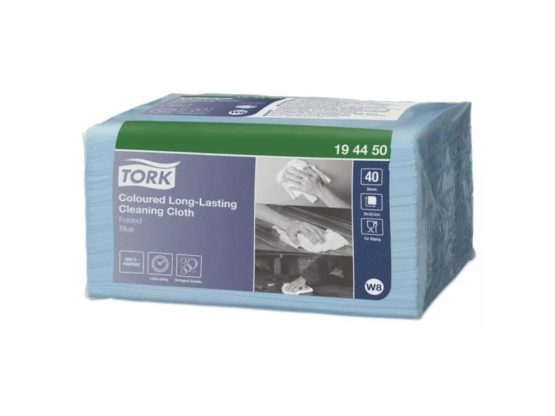 Aftørringsklud Tork W8 Premium Small Pack 30x38 cm blå - (8 pakker x 40 stk.)