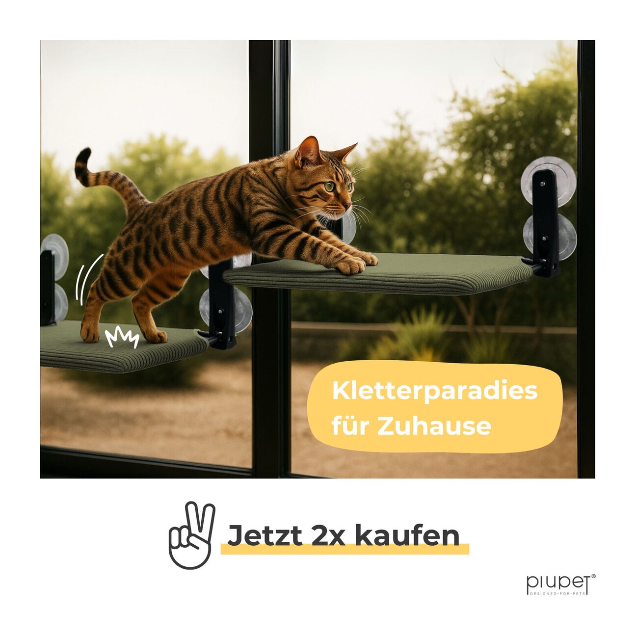 PIUPET Katzenfensterliege grün