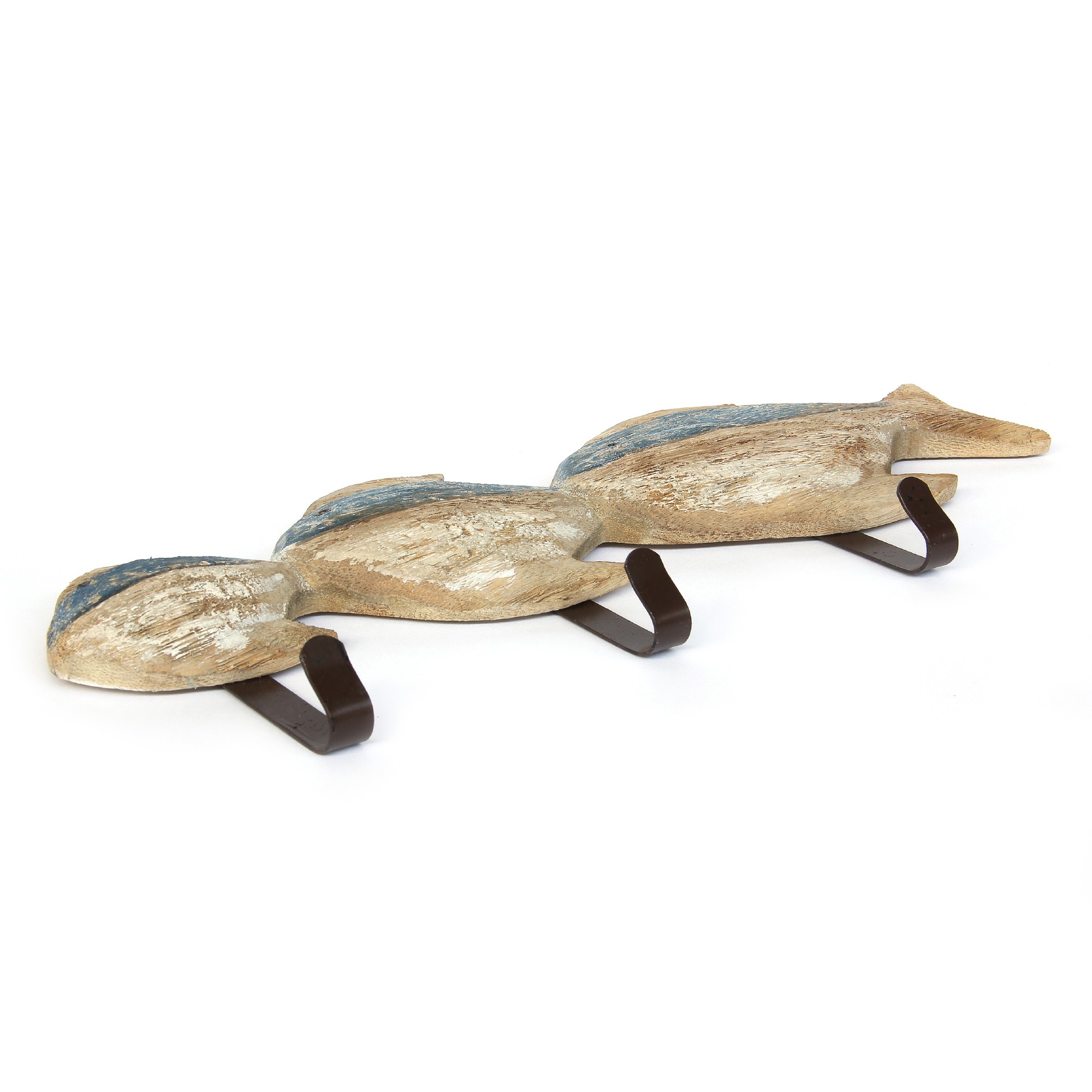 3er Hakenleiste 'Fische', natur, B 43 cm, H 17 cm, T 4 cm von fischer's lagerhaus