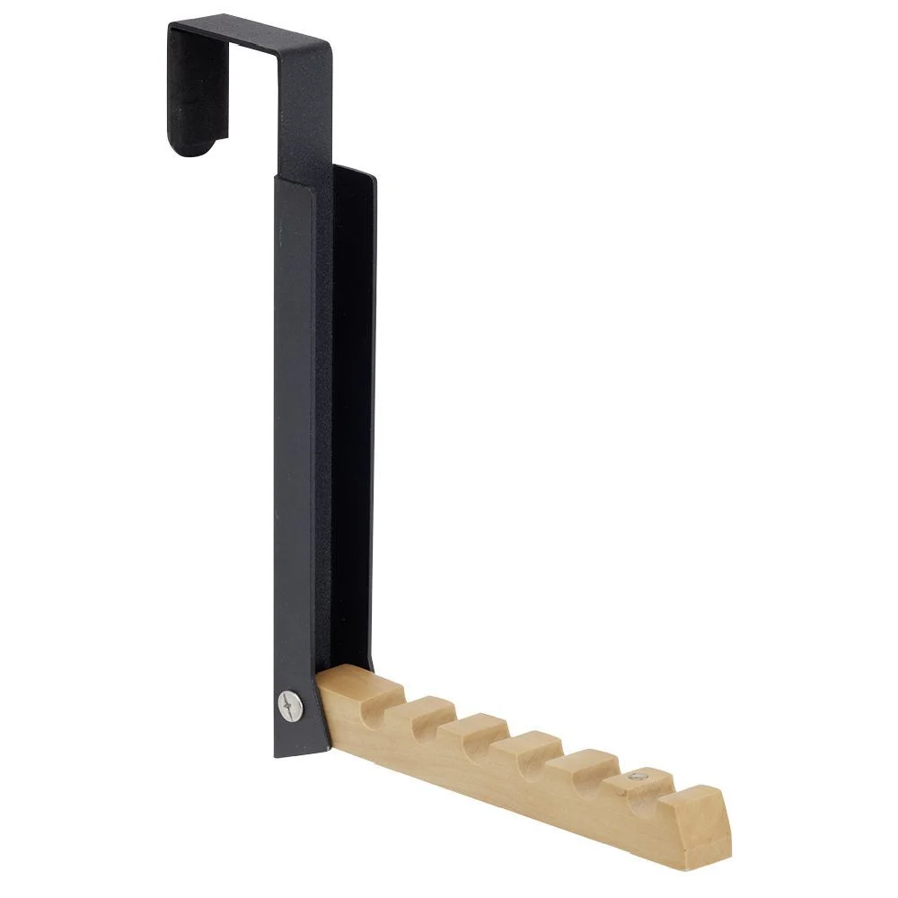 Patère rétractable métal et bois noir ou blanc L20xH20,5cm