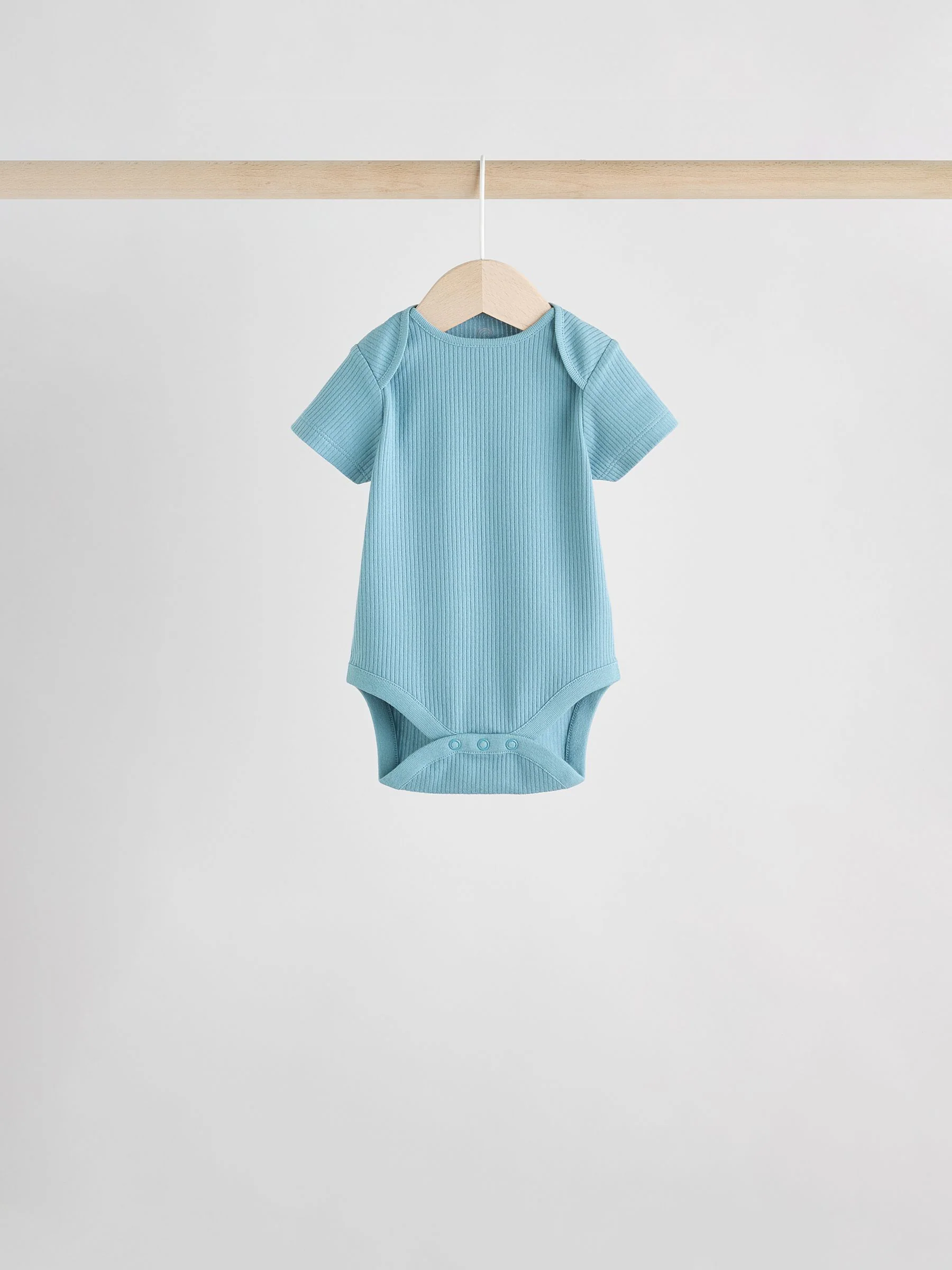 Blauw - Set van 5 babyrompertjes met korte mouwen
