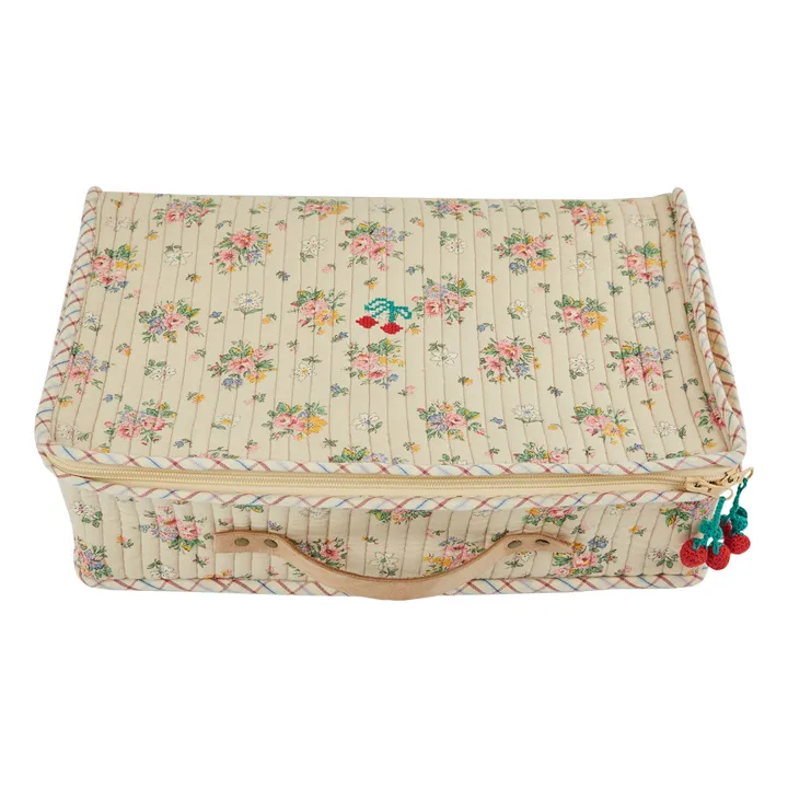 Emile et Ida Valise Point de Croix Fleurie | Beige