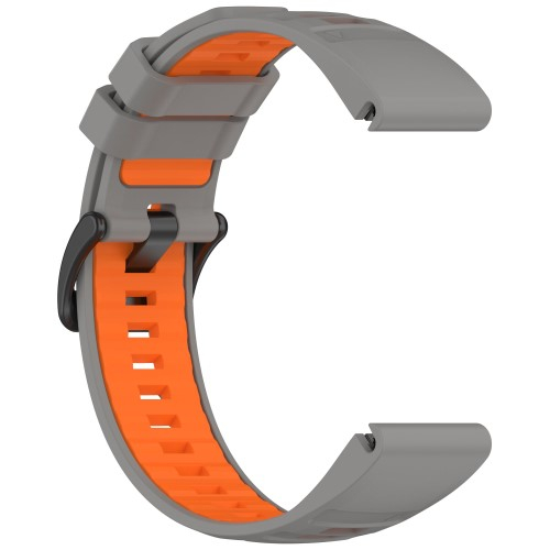 Garmin Fenix 6X Silikon Quickfit Armband mit Dornschliesse (Gelenkumfang: 170-220 mm) - Grau / Orange