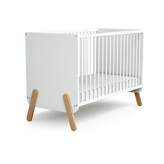 Pirate Lit Bébé   Blanc et Hêtre        60 x 120 cm   de               AT4