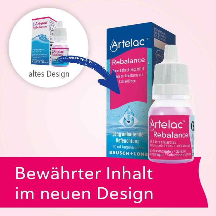Artelac® Rebalance Augentropfen für gereizte trockene Augen, 3X10 ml