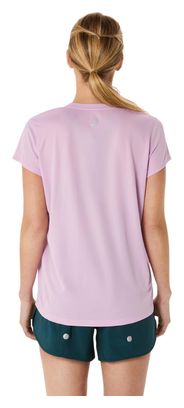 Maillot manches courtes Asics Fujitrail Logo Rose Femme