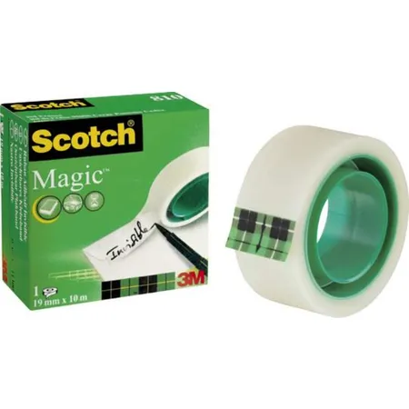 Scotch® Klebeband Magic 810, Zellulose Acetat, unsichtbar, beschriftbar, 10 m x 19 mm