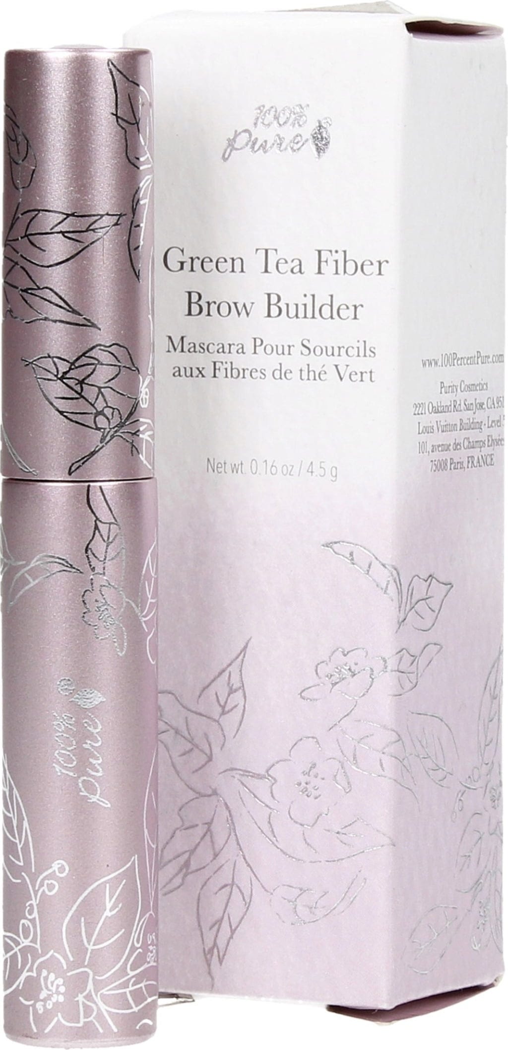 100% Pure  Green Tea Fiber Brow Builder, Soft Brown (4,50 g)