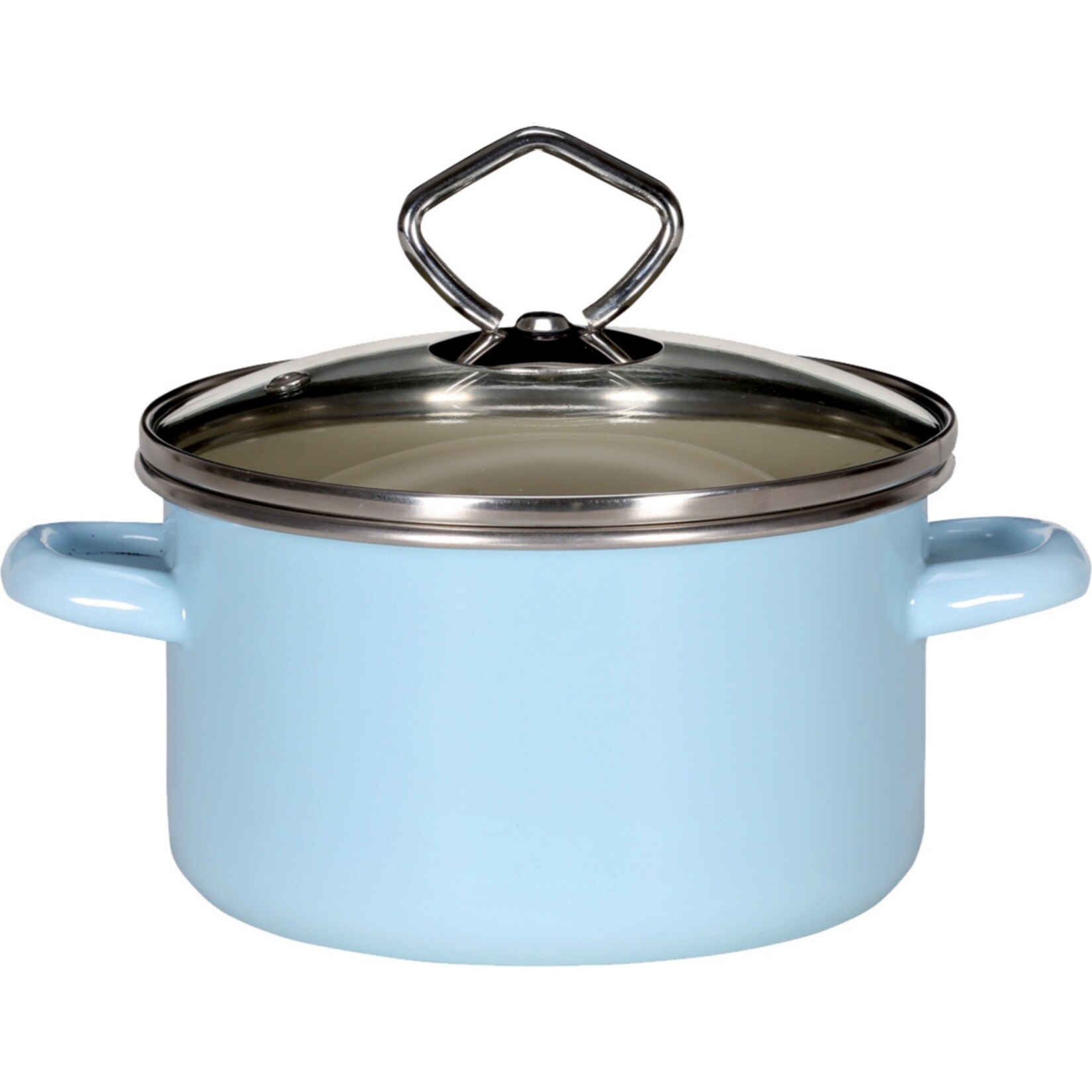 Emaille-Fleischtopf mit Glasdeckel Serie SYLT, 24 cm