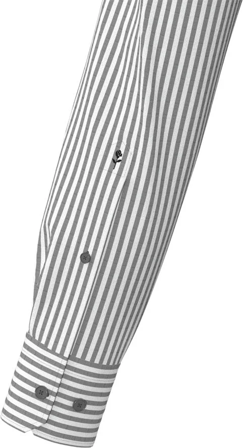 Seidensticker Business Shirt Slim Long sleeve Kent-Collar Stripes Grey