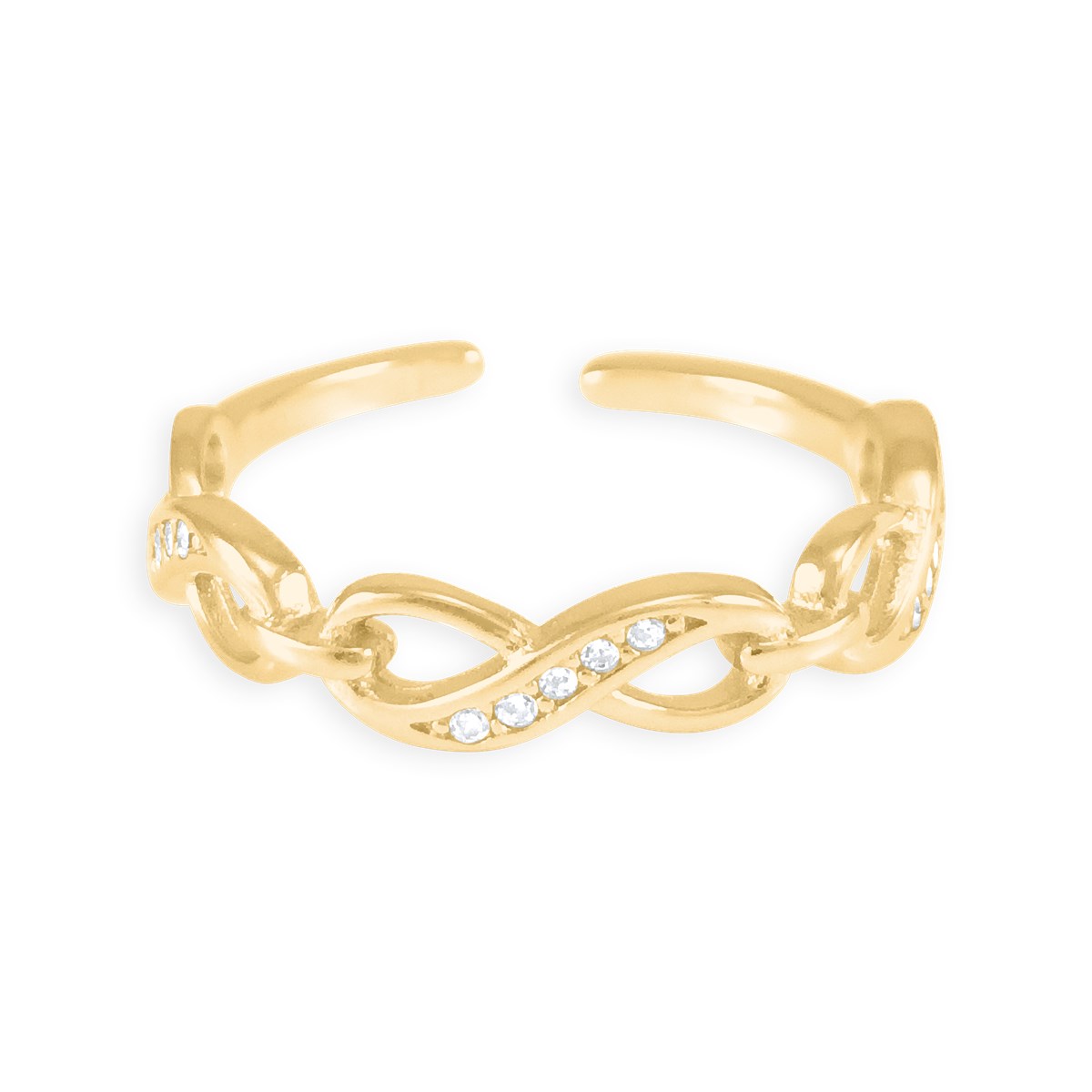 Bague plaqué or avec oxydes de zirconium