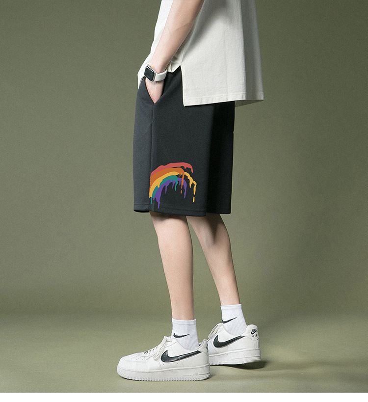 POSI - Shorts met regenboogprint