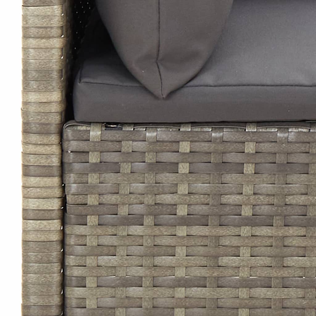 Salon de jardin meuble d'extérieur ensemble de mobilier 5 pièces avec coussins gris résine tressée