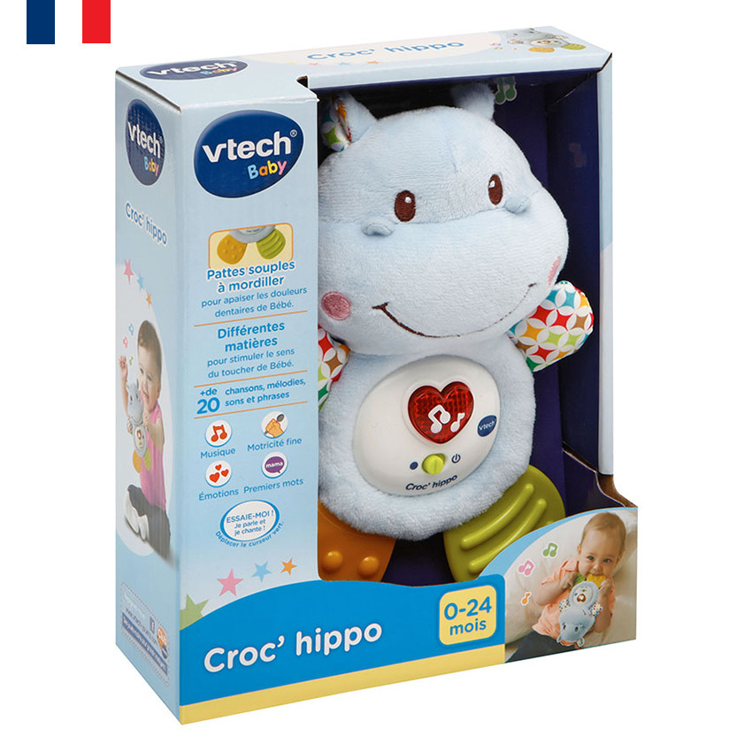 Peluche Croc'Hippo Bleu