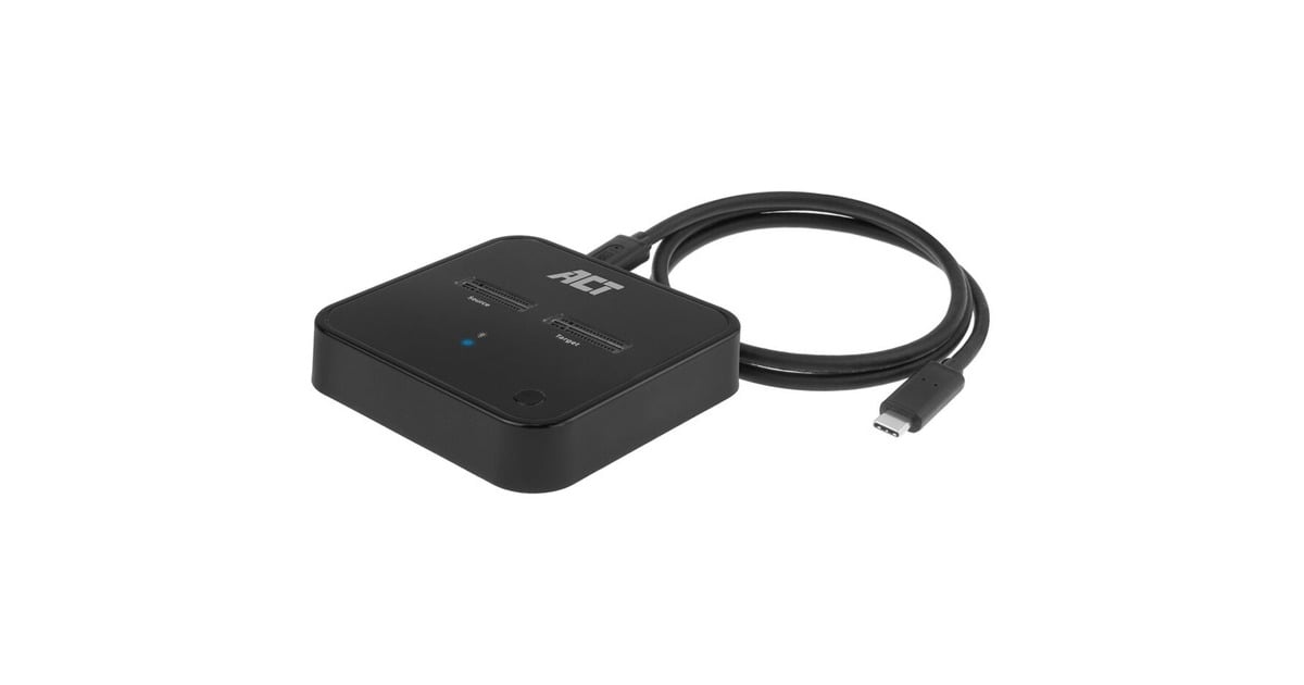ACT ConnectivityM.2 NVMe/PCIe dual SSD docking clone station, USB-C 3.2 Gen2 dockingstation  (Zwart)