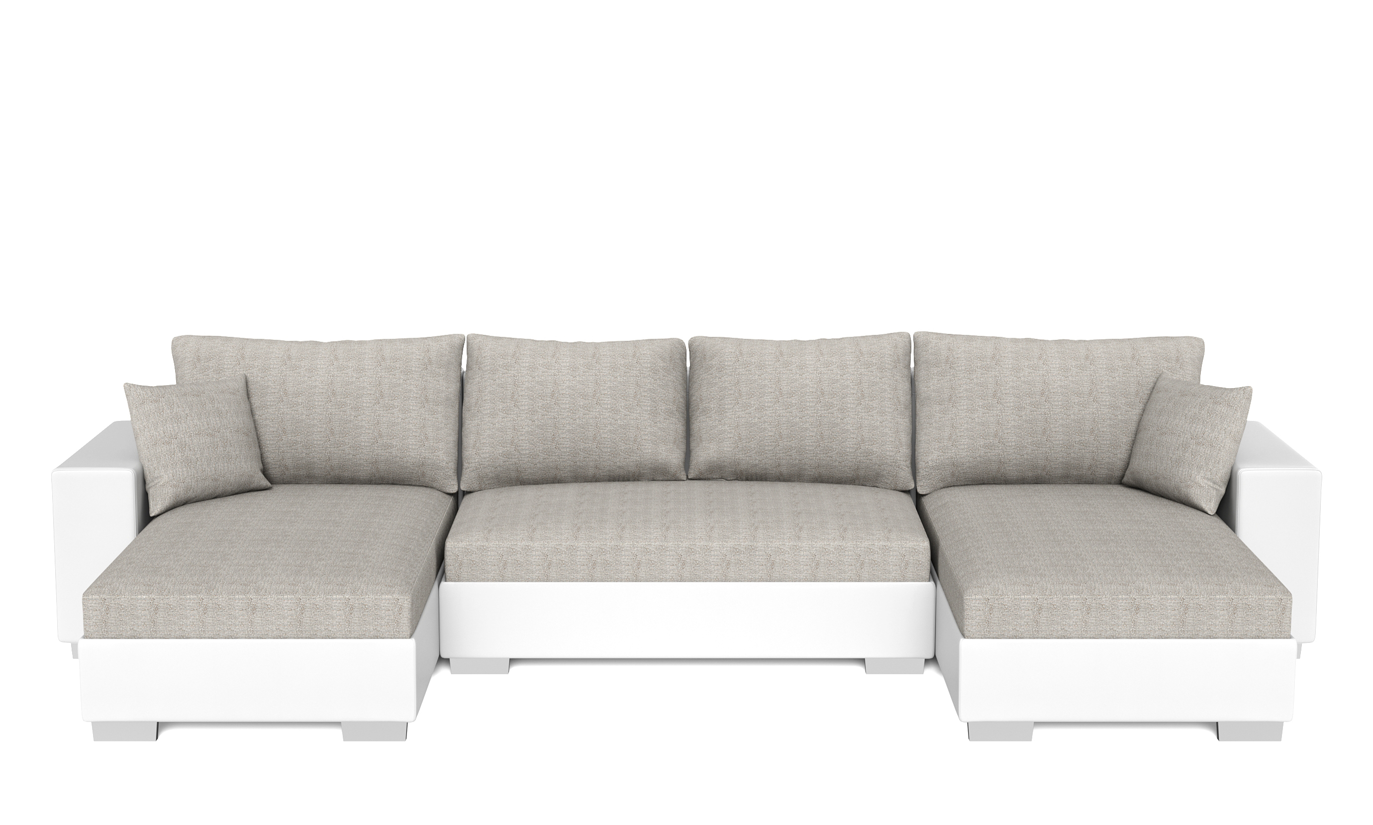 Sofa mit Schlaffunktion EROS U-Form grau/weiss