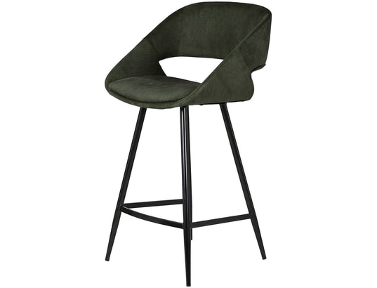 PRO LIVING - Tabouret de bar Lot de 2 T. Ada vert velours cotelé (plan)
