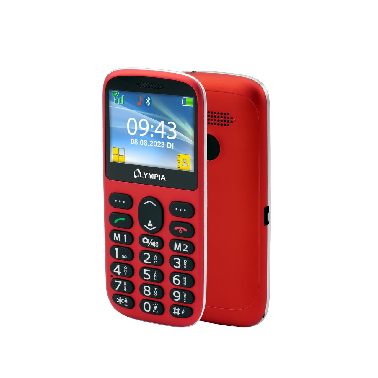SUN Komfort Senioren Mobiltelefon mit Großtasten und großem Farb-LC-Display rot