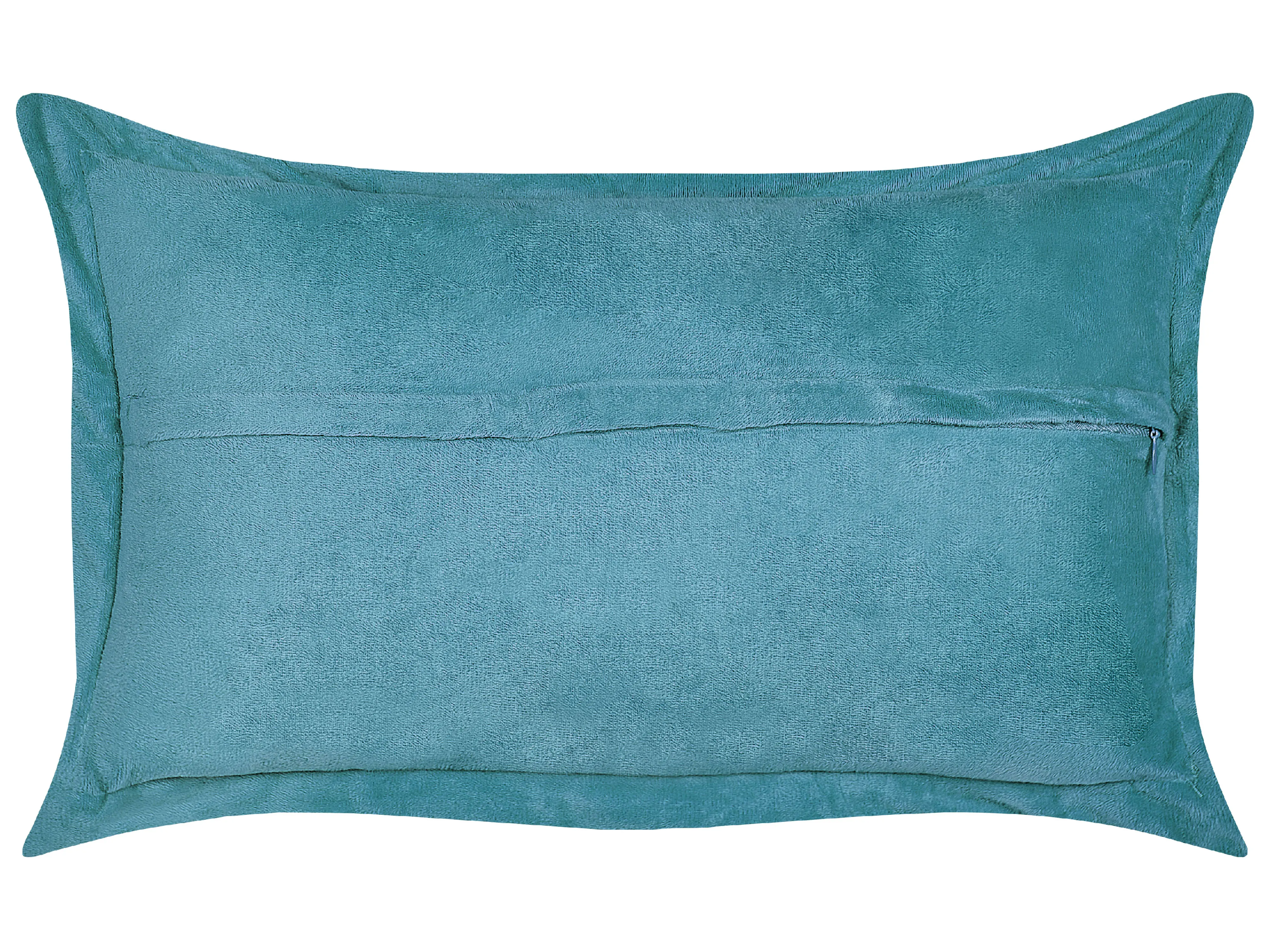 Set van 2 sierkussens ZINNIA Corduroy 47 x 27 cm Groenblauw effen