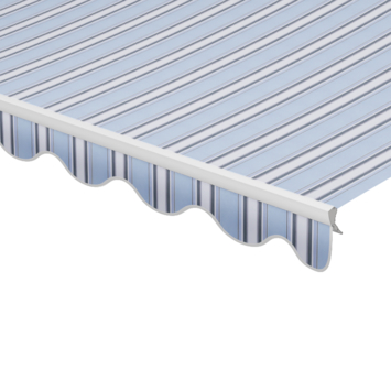 Schulprand (volant) golf streep blauw (kleurnr. 7466) op maat