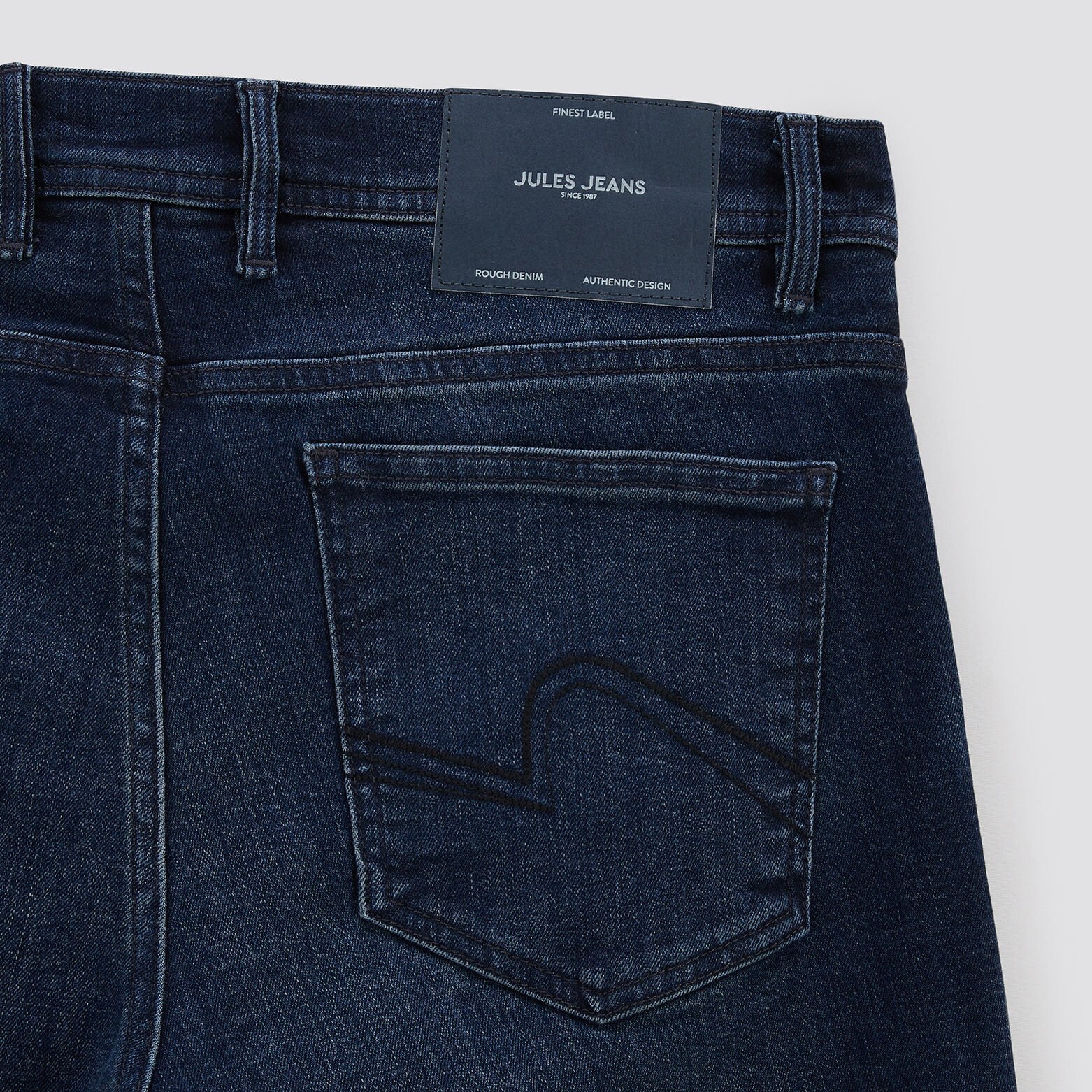 Jean straight intérieur doux Bleu