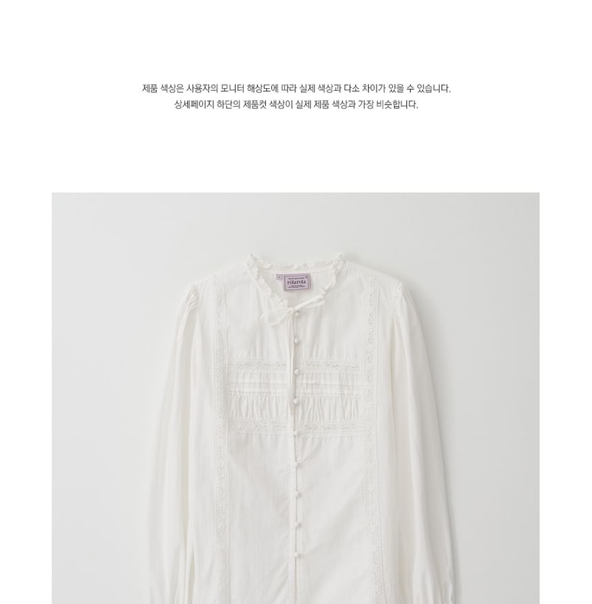 rolarola - Blouse met lint en kant (wit)