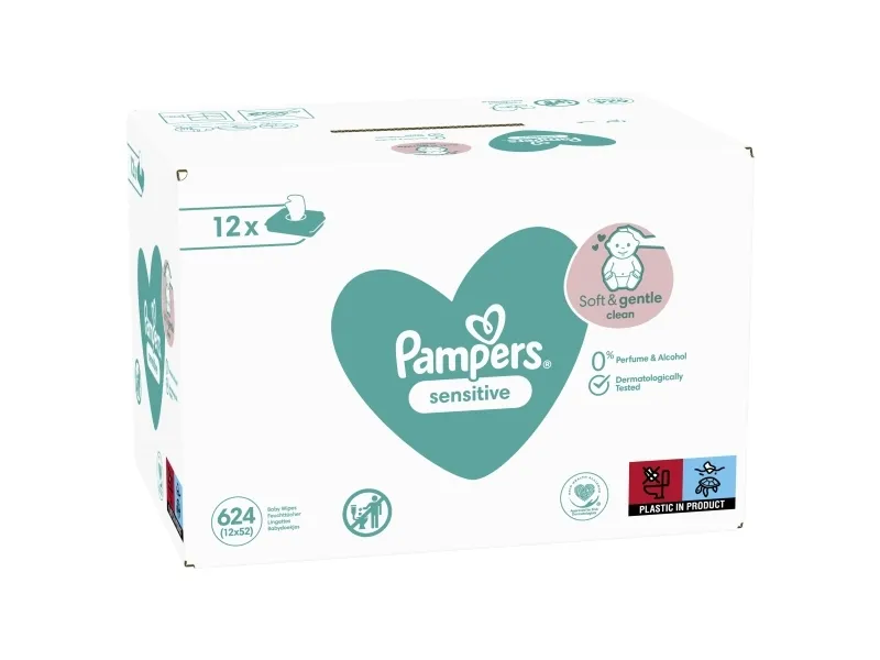 Pampers 81687213, Vådservietter til baby, Dermatologisk testet, Allergivenlig, Neutral pH, Parfumefri