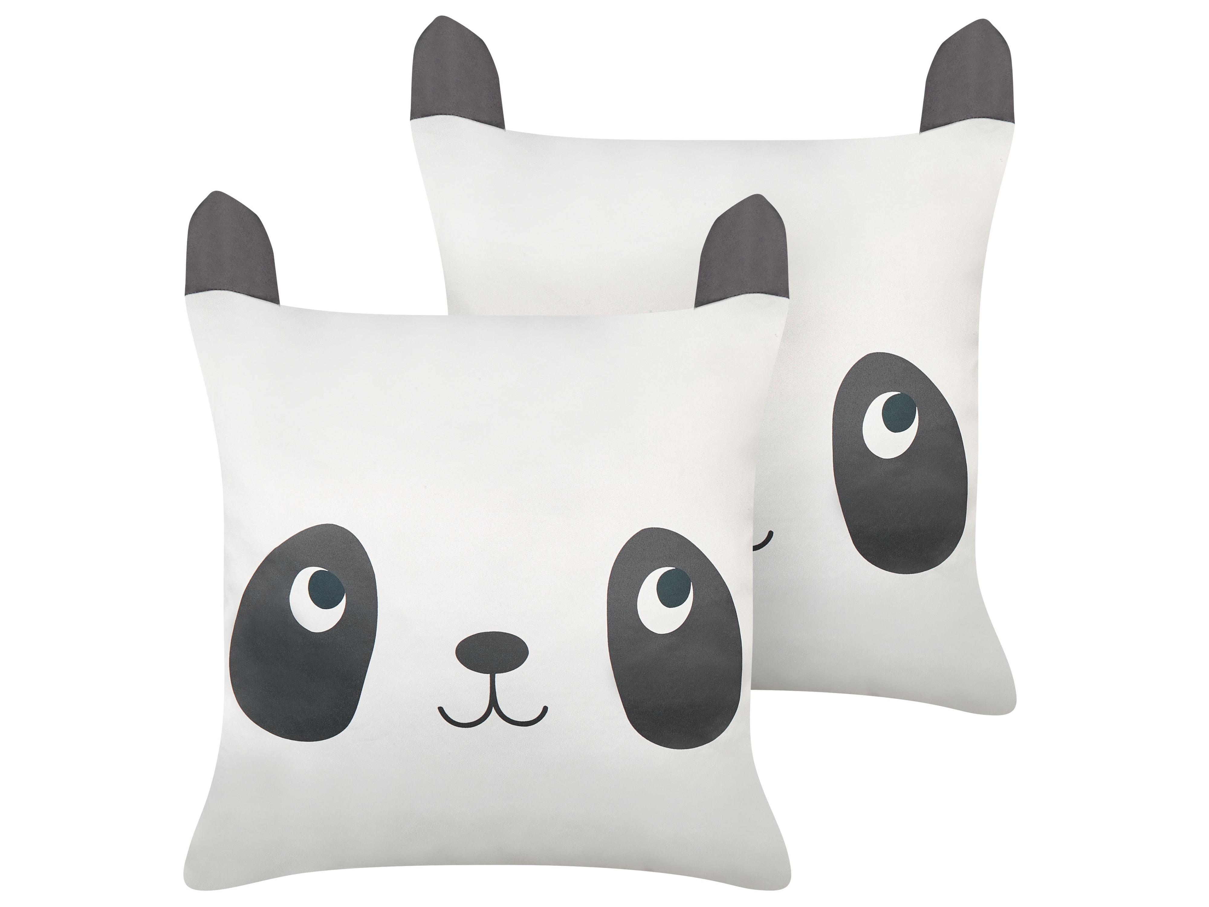 Set van 2 sierkussens PANDAPAW Katoen 45 x 45 cm Wit