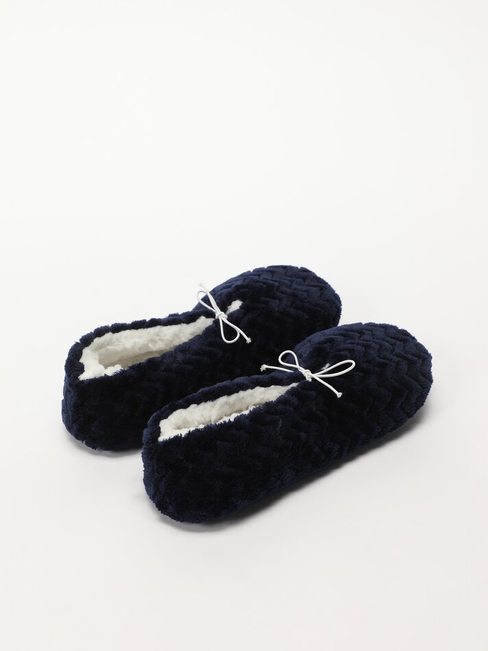 Pantufa felpuda - Azul-marinho