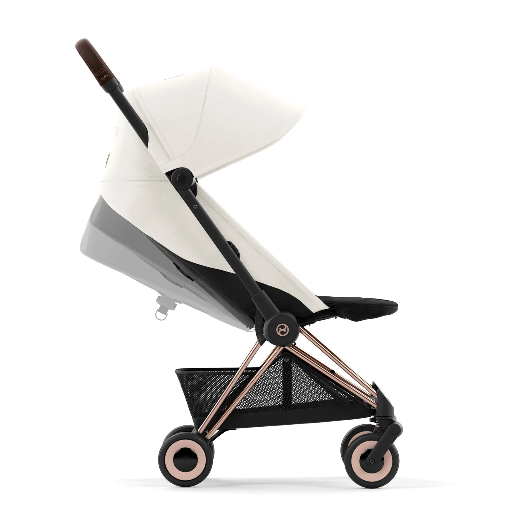 Cybex Poussette Coya - Cadre or rose avec siège blanc cassé