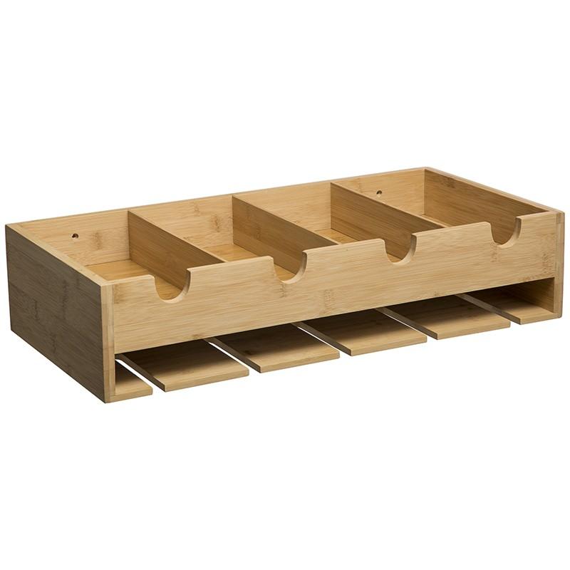 ETAGERE MURALE 10 VERRES BAMBOU