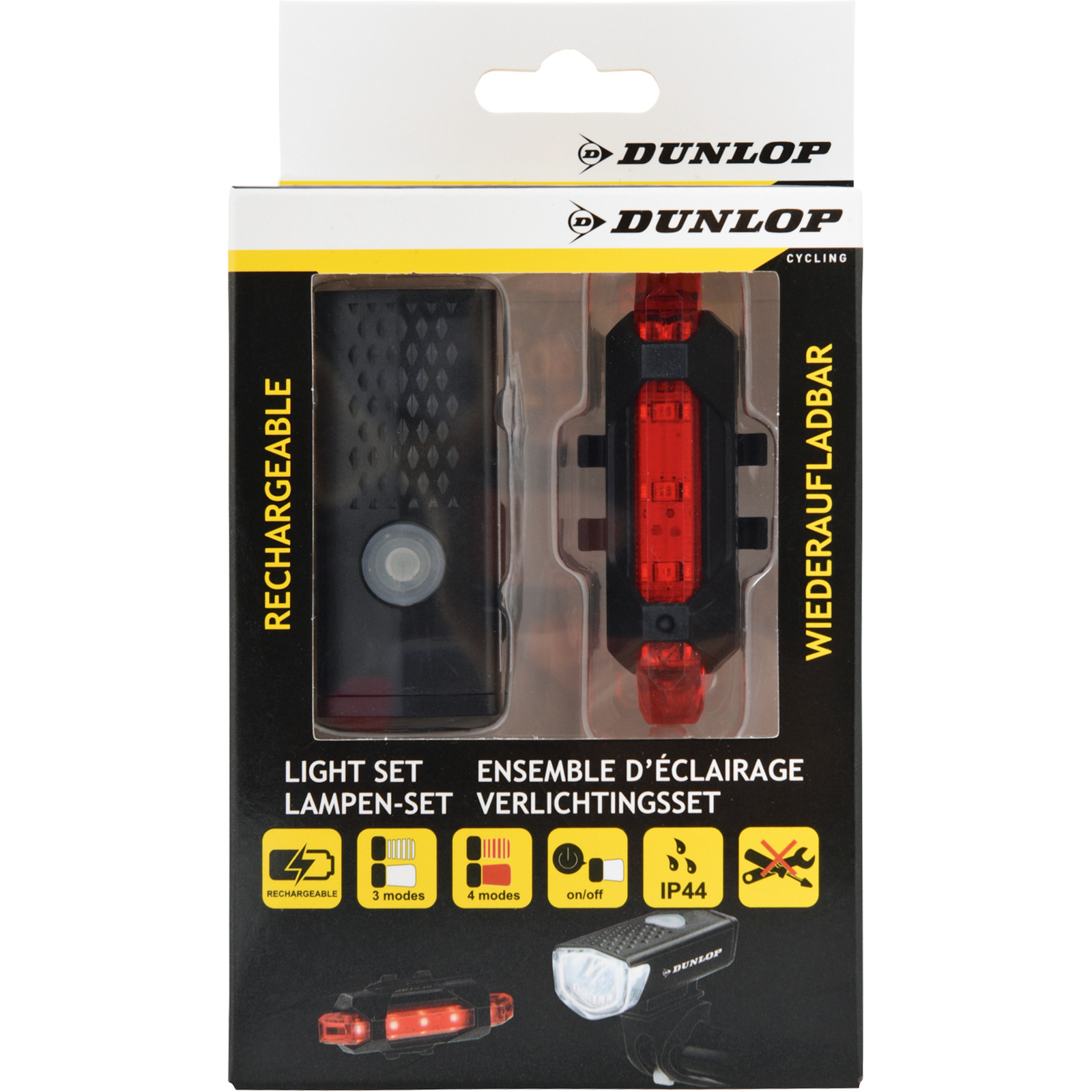 Dunlop Fahrradlichter-Set Akku