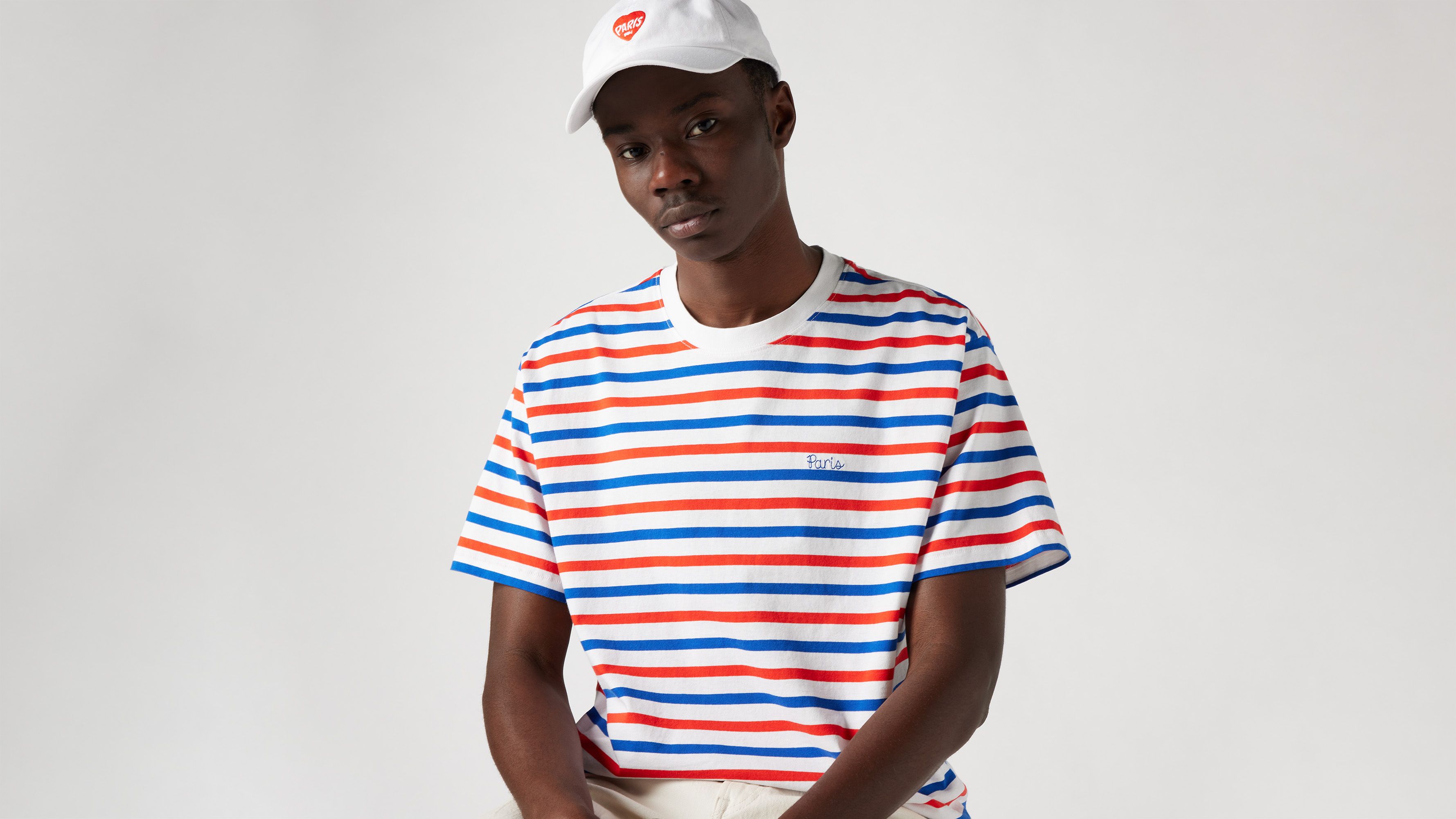 Levi's® Red Tab™ T-shirt vintage - Elysees White + Jersey - Bleu