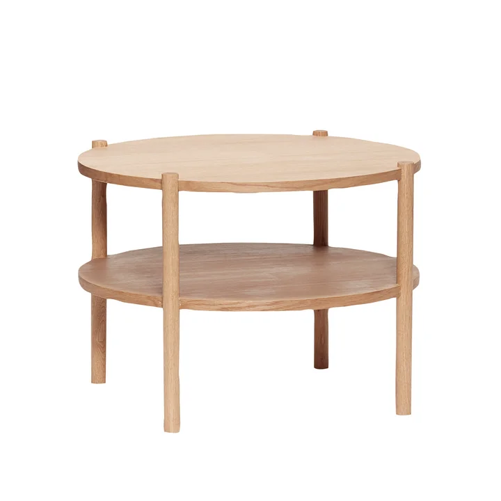 Hübsch Interior - Runder Couchtisch mit Ablage, Ø 60 cm / Eiche