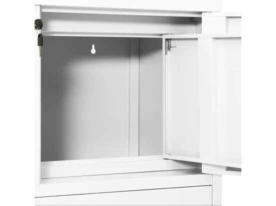 Armoire de bureau Blanc 90x40x102 cm Acier