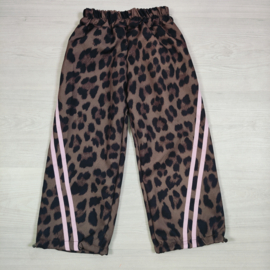 Leopard Parachute Stripe Pants - roze
