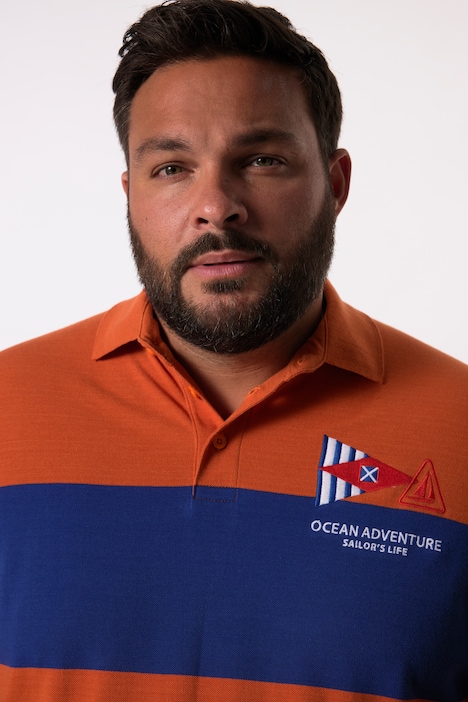 Men+ Poloshirt, Langarm, Ringel-Piqué, bis 8 XL
