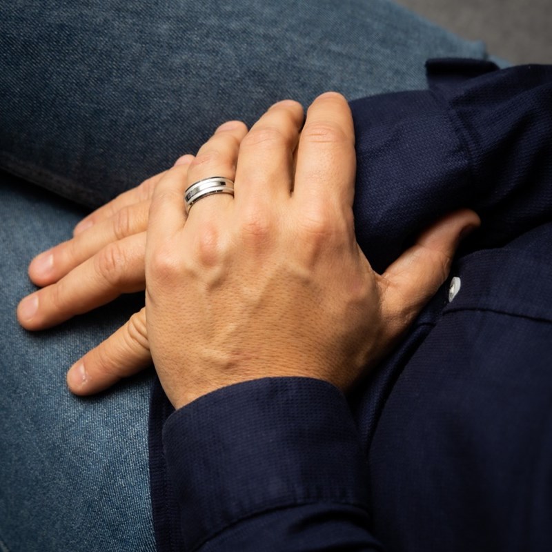 Bague Anneau pour Homme Acier