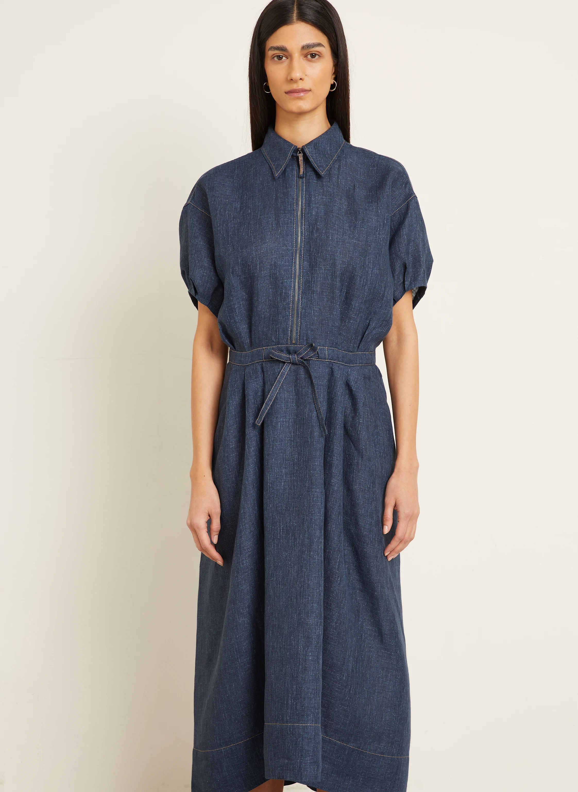 BRUNELLO CUCINELLI Hemdblusenkleid aus Leinen