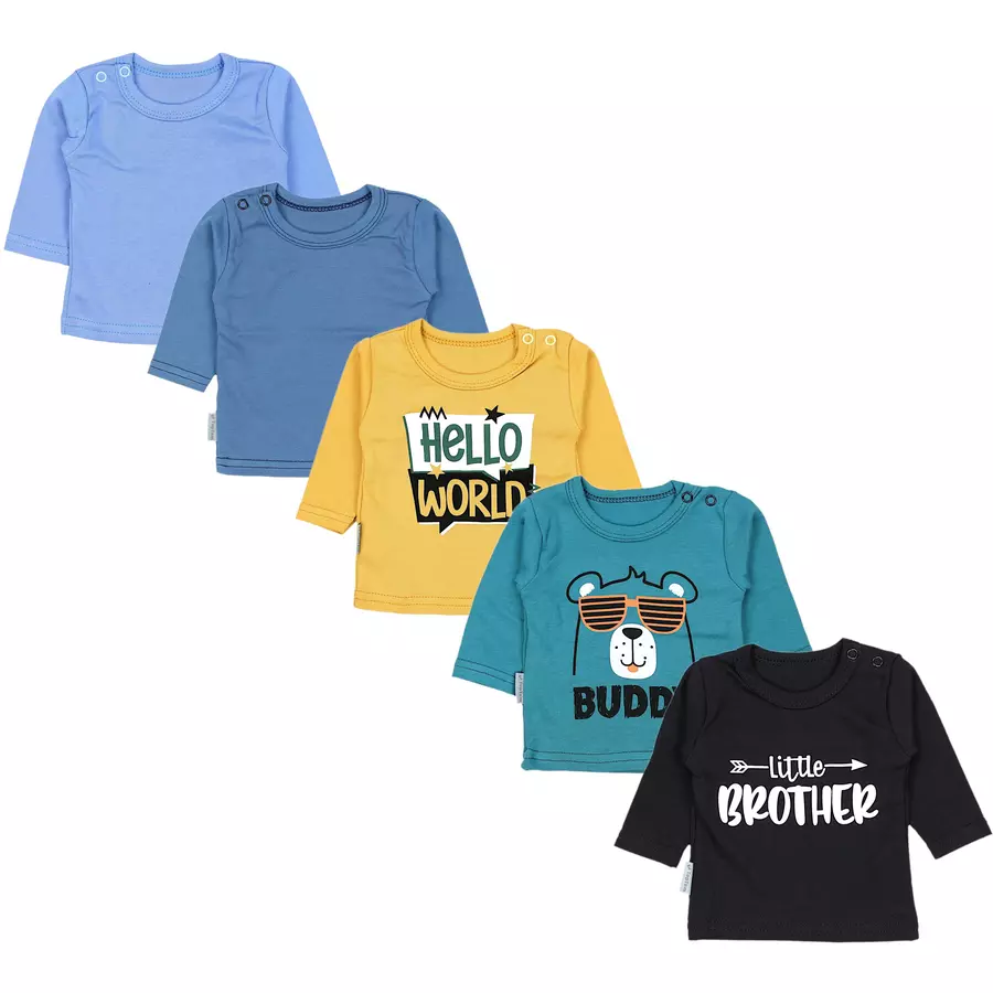 TupTam Baby Jungen Langarmshirt 5er Set schwarzgelb