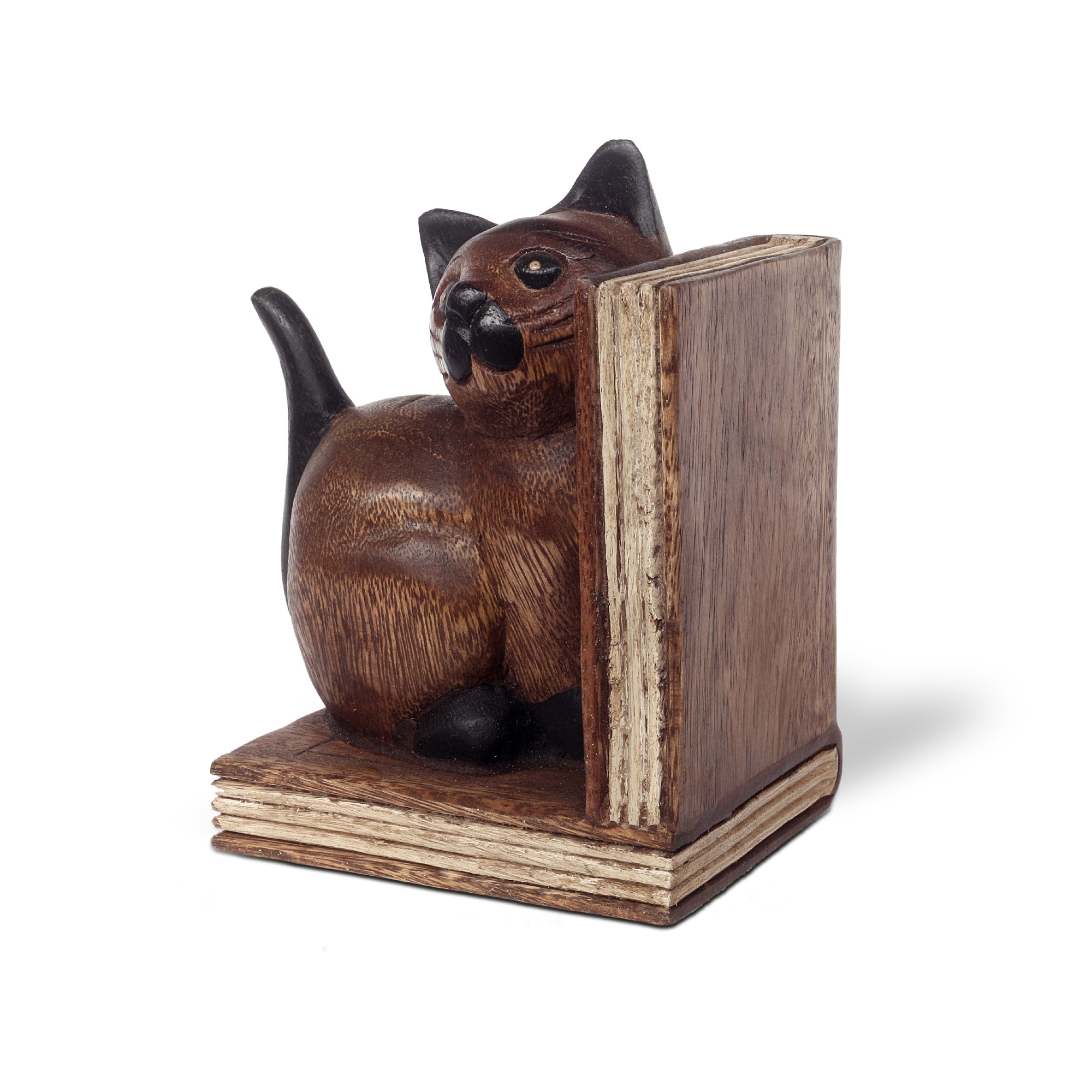 Set Buchstützen 'Katze', aus Akazienholz von fischer's lagerhaus