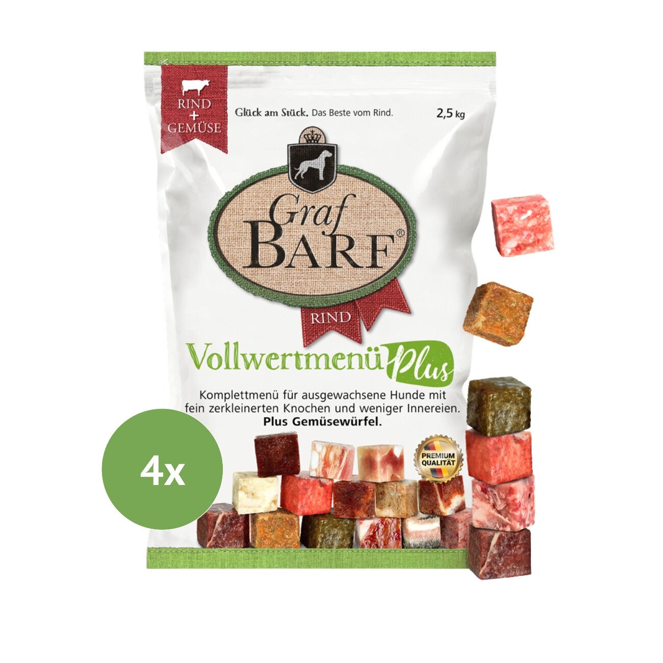Graf Barf Vollwertmenü Plus Rind 4x2,5kg
