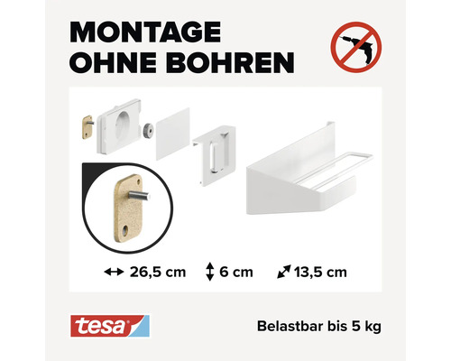 Tesa witte rolhouderset 70028-00000-00
