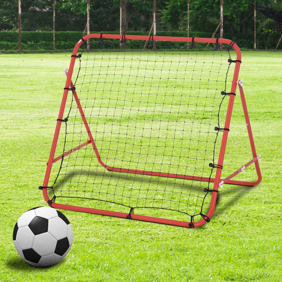 HOMCOM Fußball Rebounder mit verstellbaren Winkeln rot