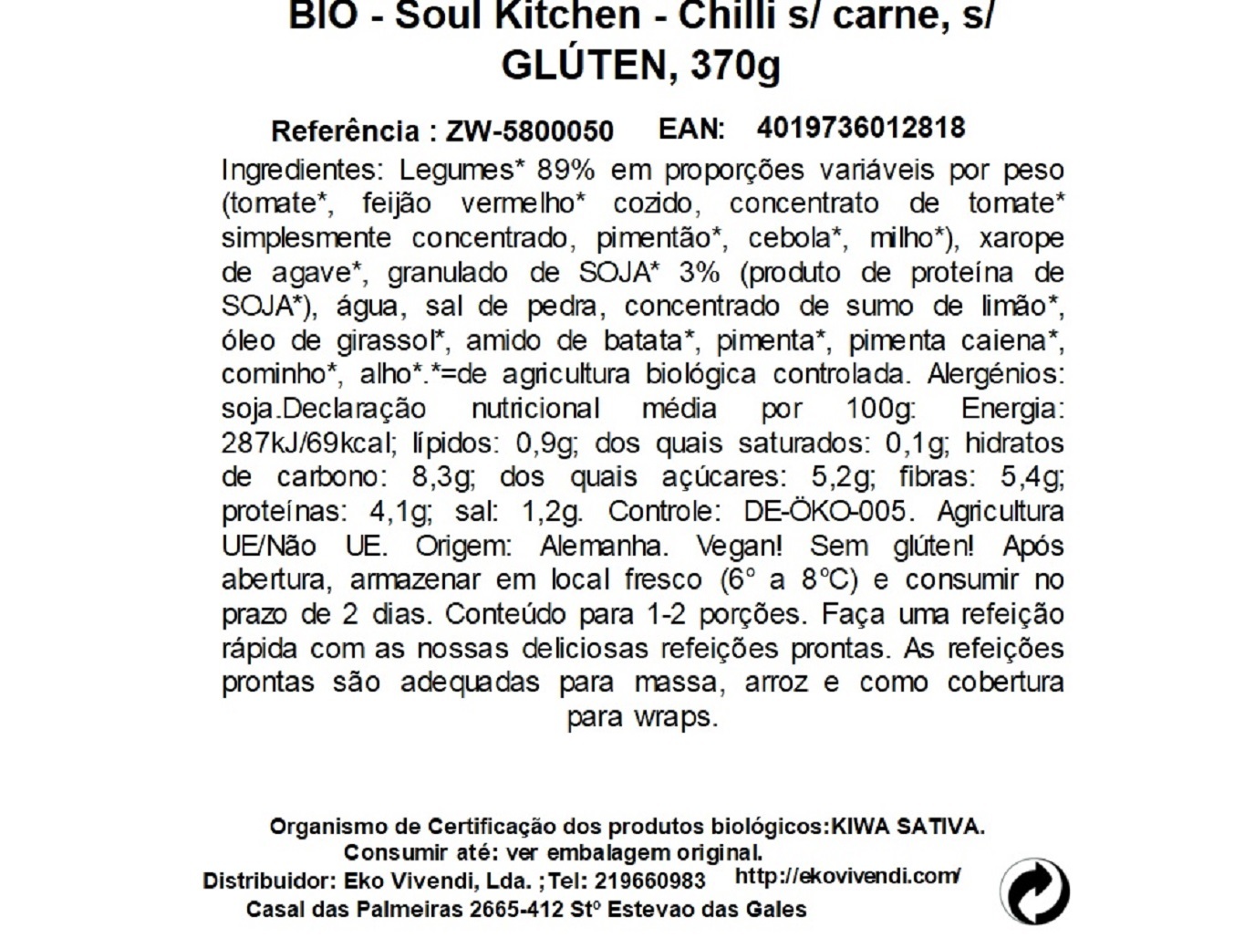 CHILLI ZWERGENWIESE SEM CARNE 370G