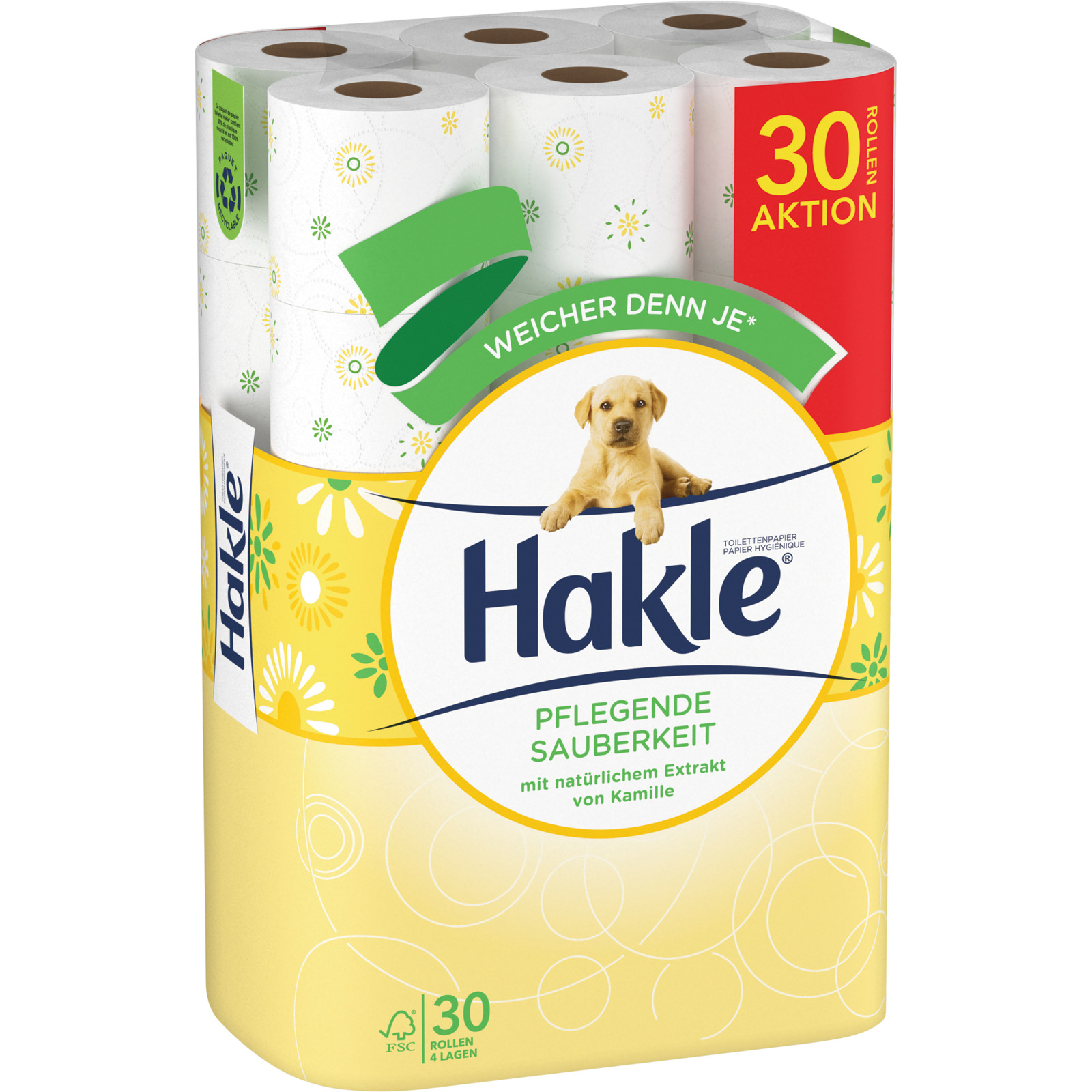 Hakle Toilettenpapier 4-lagig Kamille 30 Rollen