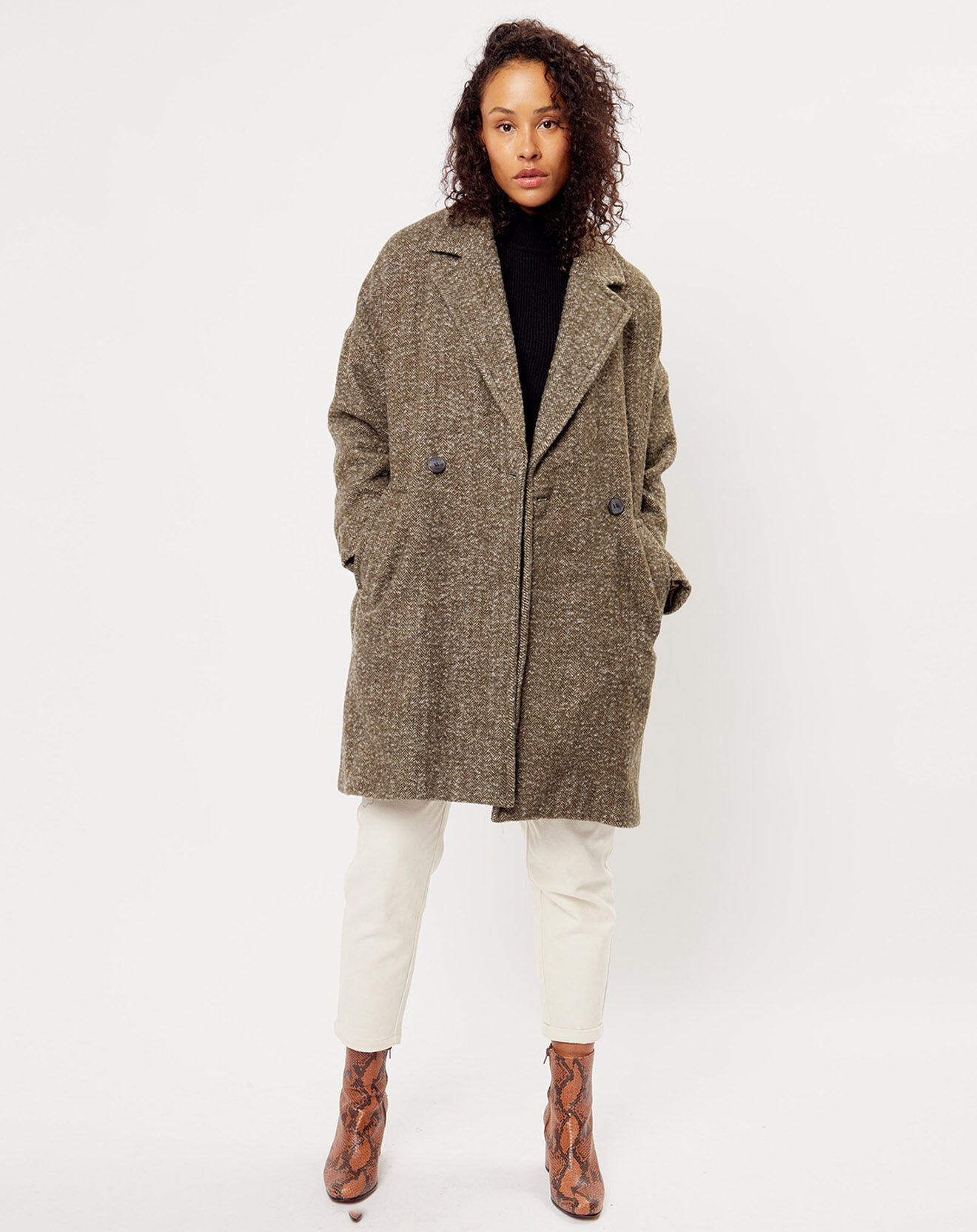 See u Soon Manteau en Laine mélangée Elisabeth khaki